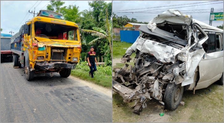 ট্রাকের সঙ্গে সংঘর্ষে মাইক্রোবাসের চালক নিহত